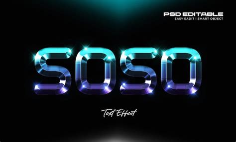 Premium PSD | Soso 3d text style effect template with sparkle