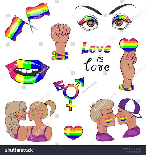 Lgbt Symbols Set Lgbt Poster Gays Stock Vector Royalty Free