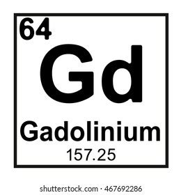 Gd Gadolinium Chemical Element Periodic Table Stock Vector Royalty