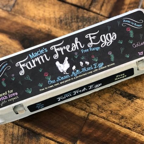 Egg Carton Labels Chalkboard 3 Part Label Sets Peel And Stick Etsy