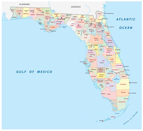 Florida County Map Printable