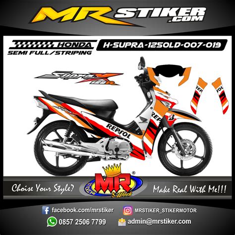 Stiker Motor Decal Supra X Old Repsol Stiker Motor Premium