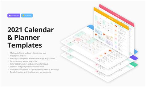2021 Calendar And Planner Template Figma Community