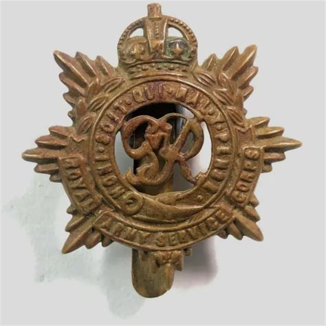 Ww Royal Army Service Corps Cap Badge George Vi Cipher Genuine Eur