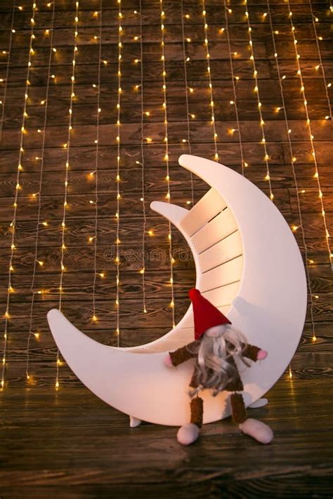 Decorative Moon Furniture As a Sitting Chair for a Child Stock Image ...