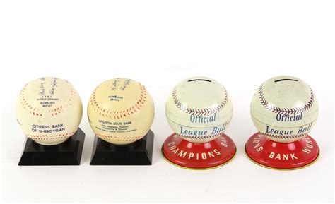 Lot Detail Baseball Coin Bank Collection Lot Of W