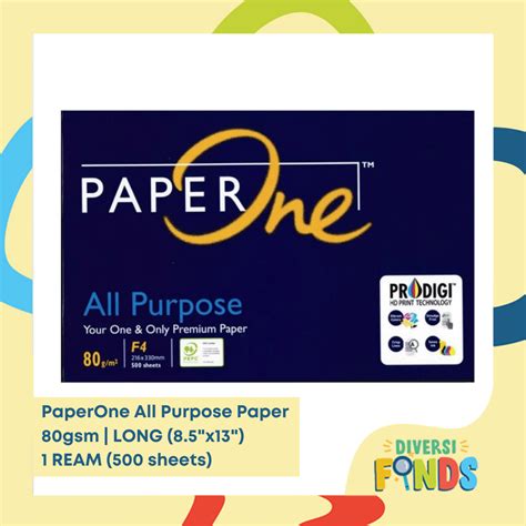 1 Ream Paper One Premium All Purpose Copy Paper Short Long And A4