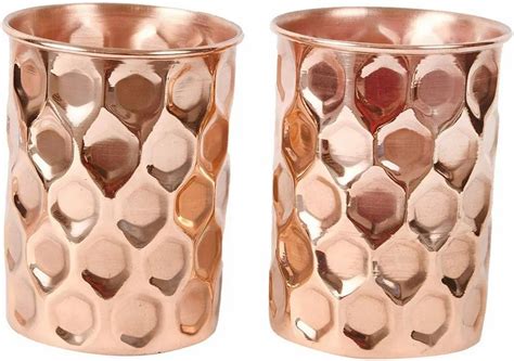 Plain Diamond Shape Copper Glass Set Capacity 250ml At Rs 190 Set In