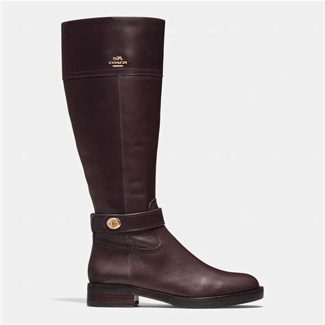 Coach Eva Leather Knee-High Boots in Brown | Lyst