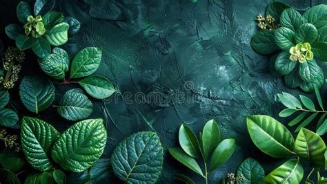 Green Forest Leaves Frame. Nature Banner Design Stock Image - Image of ...