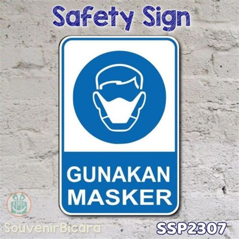 Jual Rambu Petunjuk Safety Sign K3 EESH Gunakan Masker Kab Bekasi