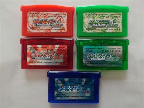 【傷や汚れあり】gba「 ポケットモンスター ファイアレッド／リーフグリーン／ルビー／サファイア／エメラルド 」5本セット ソフトのみの落札