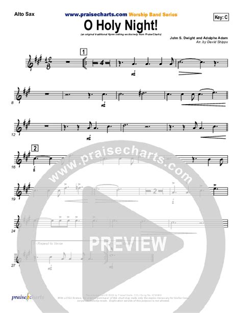 O Holy Night Alto Sax Sheet Music Pdf Traditional Carol Praisecharts