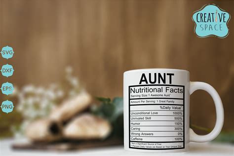 Aunt Nutritional Facts Svg By Creativespace Thehungryjpeg