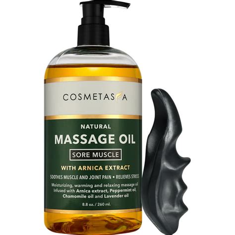 Cosmetasa Sore Muscle Massage Oil With Deep Tissue Massager Thumb Saver And Oil Soothes Muscle