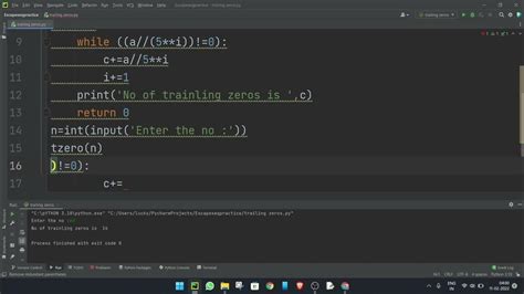 Trailing Zeros For Factorial In Python Code Python Youtube