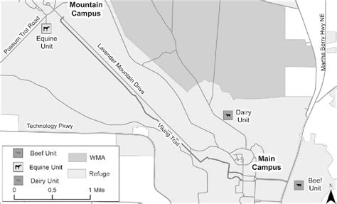 Map of study site in northwest Georgia (Berry College) showing location ...