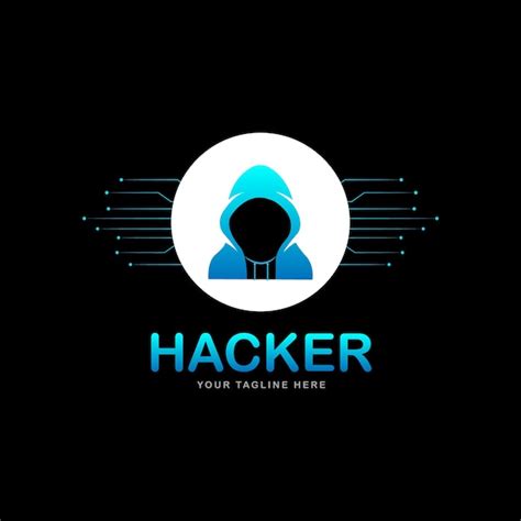 Plantilla de vector de diseño de logotipo de personaje de hacker