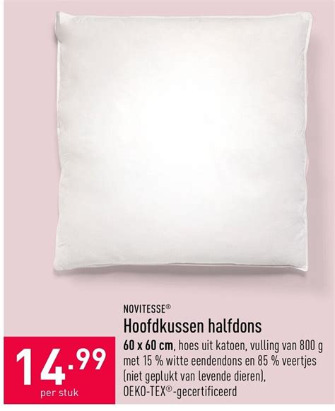 Novitesse Hoofdkussen Halfdons Cm Promotie Bij Aldi