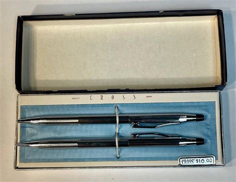 Vintage Cross Pen Pencil Set Chrome Original Box Estatesales Org