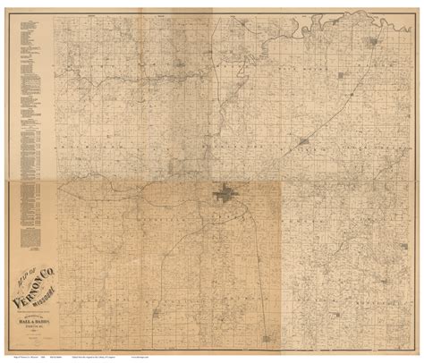 Vernon County Missouri 1886 Old Map Reprint Old Maps