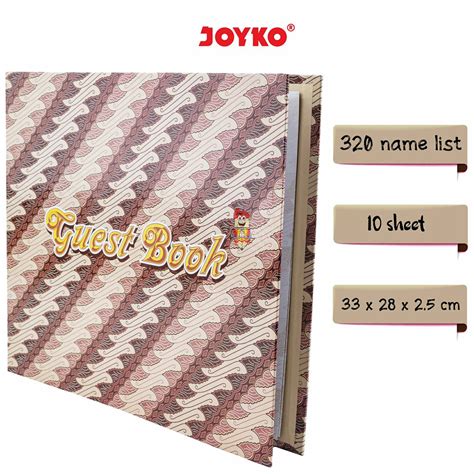 Jual Guest Book Buku Tamu Daftar Undangan Batik Joyko GB 2833R 5