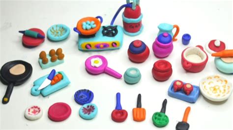 Diy How To Make Polymer Clay Miniature Kitchen Set Clay Kitchen Set