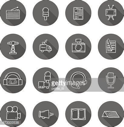 Set Of Hand Drawn Journalism Icons Stock Vector Royalty Free FreeImages