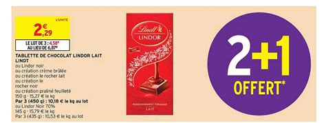 Promo Tablettes De Chocolat Lindor Lait Lindt Chez Intermarch Hyper