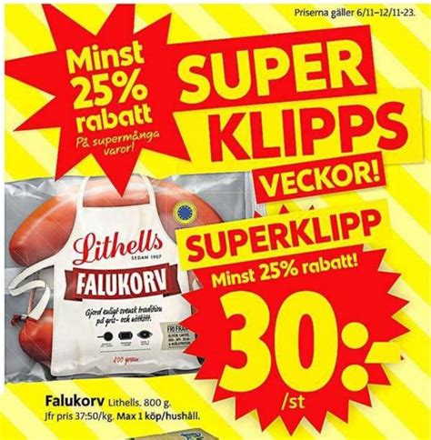 Lithells Falukorv Ica Supermarket November