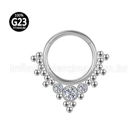 Piercing Argola Tit Nio Segmento Articulado Indiano Zirc Nia Infinity