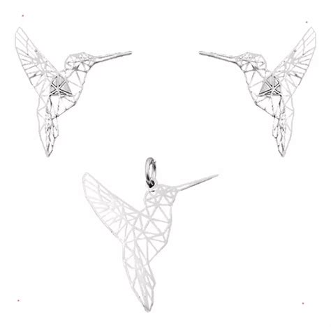 Dije Y Aretes Colibri Origami Plata Envio Gratis Meses Sin Inter S