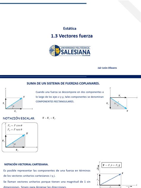 Clase 2 Estática Vectores Fuerza Pdf Vector Euclidiano Euclides