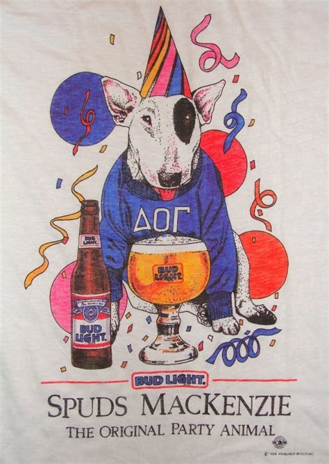 Vintage 85 Spuds Mackenzie Bud Light Beer Original Party