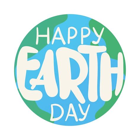 Premium Vector Happy Earth Day Handwritten Lettering Vector Illustration