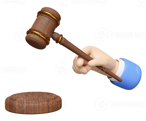 3d Wooden Judge Gavel Hand Holding Hammer Auction With Stand Isolated