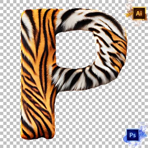 Premium Psd Stylish Alphabet Letter A To Z Tiger Skin Letter Design P