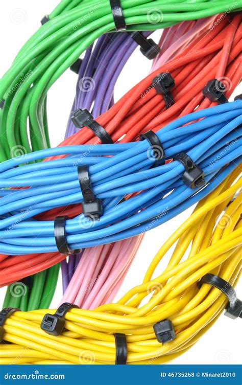 Electrical Colors Cables With Cable Ties Stock Photo Image Of Closeup