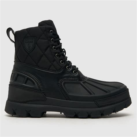 Mens Black Polo Ralph Lauren Oslo High Boots Schuh