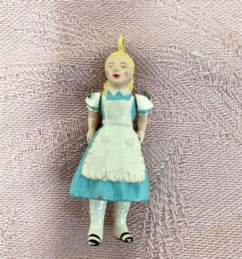 Hantel Miniature Dolls Pewter Alice In Wonderland Bear Doll 2 Lot Of