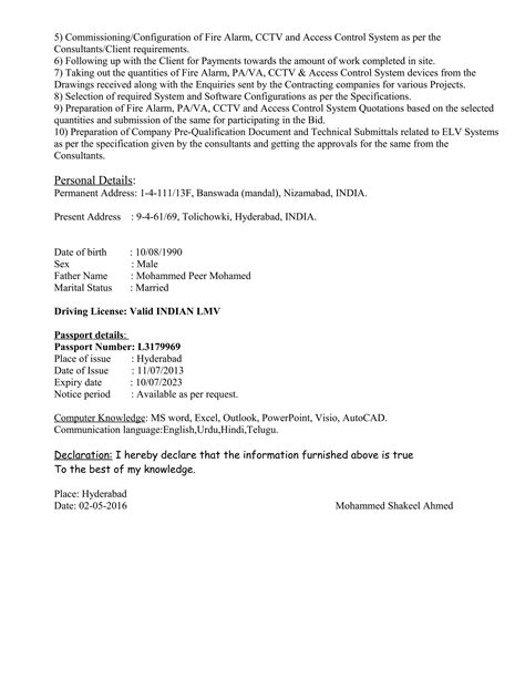 ELV ENGINEER RESUME PDF