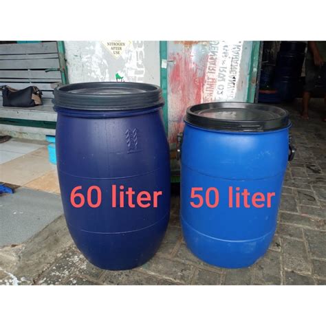 Jual Tong Tempat Sampah Gentong Air Dan Drum Tong Biru 60 Liter 50