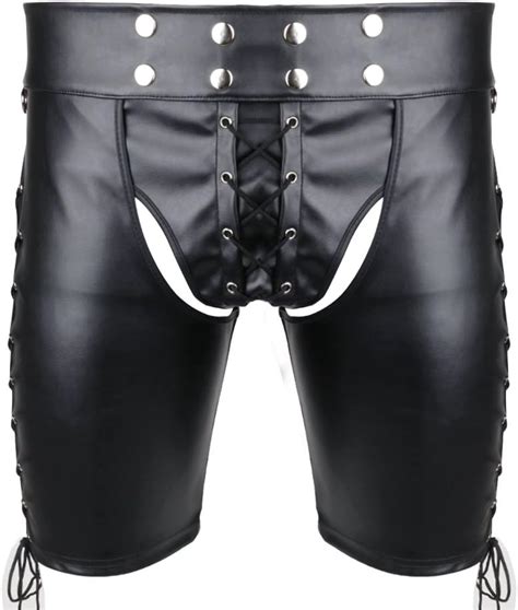 Amazon MSemis Men S Wetlook Faux Leather Open Butt Crotchless