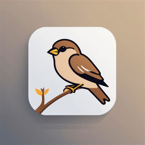 Premium Ai Image Sparrow Icon Illustration Minimalistic Logo Vector