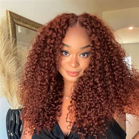 Unice Bye Bye Knots Wig 7x5 Glueless Lace Reddish Brown Curly Wig With