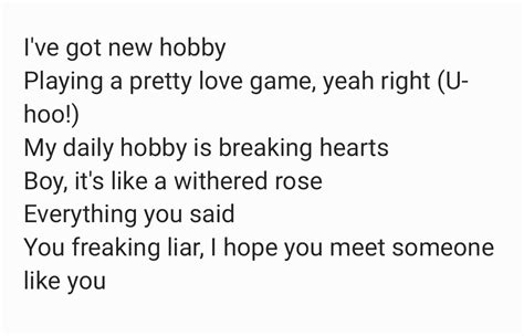 옌랑스러워 On Twitter Bad Hobby Lyrics Eng Trans Kr Lyrics Based On Melon