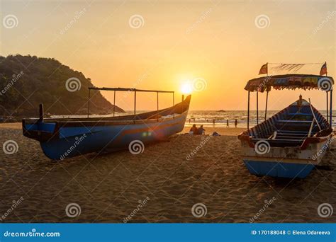 Sunset On Kudle Beach In Gokarna India Editorial Stock Photo Image