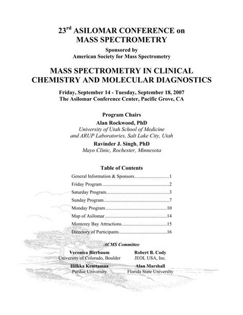 Pdf Mass Spectrometry In Clinical Chemistry And Dokumen Tips