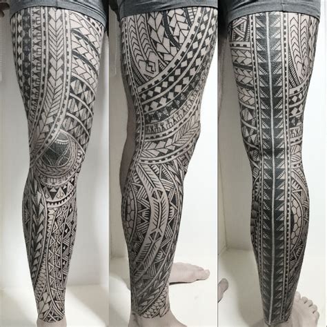 Polynesian Full Leg Samoan Tattoo Hawaiian Tattoo Marquesan Tattoos