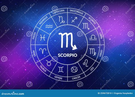 Scorpio Zodiac Sign Abstract Night Sky Background Stock Illustration